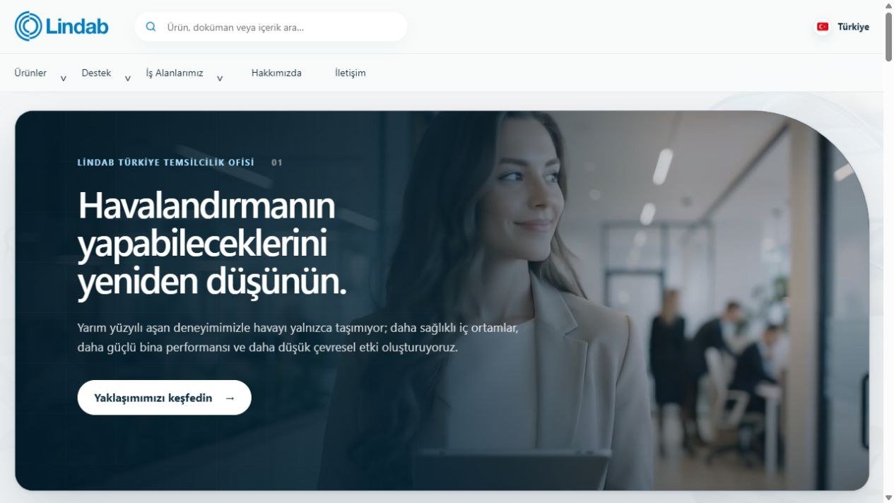 Lindab Türkiye web sitesi